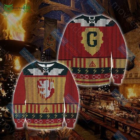 Harry Potter Brave Like A Gryffindor Christmas Ugly Sweater Owl