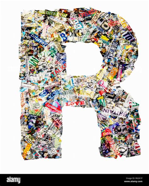 The Letter R Made From Newspaper Confetti Stock Photo Alamy