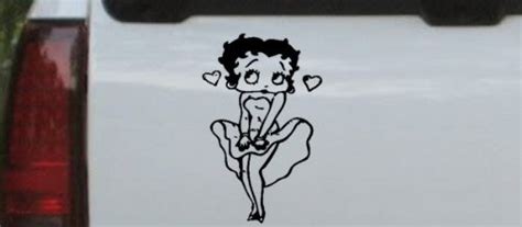 686 54in X 85in Black Betty Boop Skirt Cartoons Car Window Wall