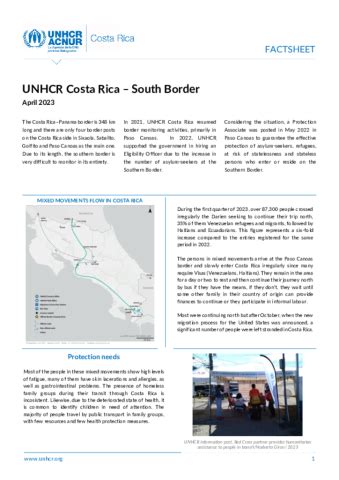 Costa Rica: South border factsheet | Global Focus