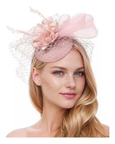 Arranjo De Cabelo Rosa Nude Fascinator Casquete Festa Noiva