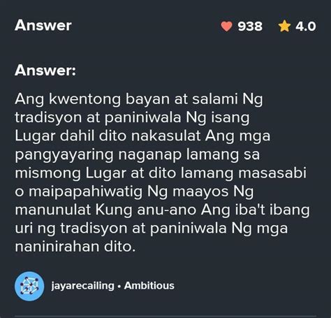 Sumulat Ng Isang Talata Na Magpapatunay Na Ang Kuwentong Bayan Ay