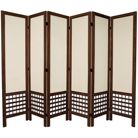 Oriental Furniture 5 1 2 Ft Tall Open Lattice Fabric Room Divider 6