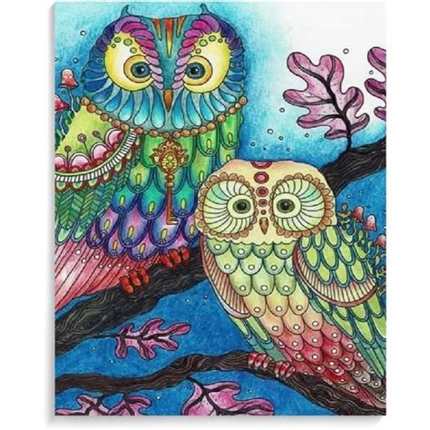 Diamond Painting Hibou Strass Broderie Diamant Kit Complet Paysage