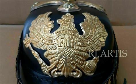 Offizier S Pickelhaube Helm Militaria Leder Preußische Vintage Imperial