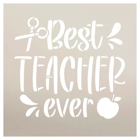 Best Teacher Ever Stencil By Studior12 Craft Diy Classroom Etsy