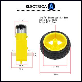 Dc Geared Motor Mm Wheel Moto Tt Dual Shaft W Yellow Gear Box