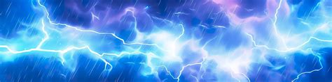 Premium AI Image | Anime horizontal blue lightning background Anime ...