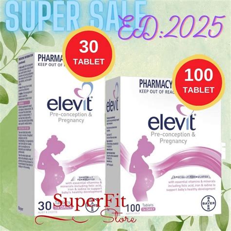 Jual Elevit Pregnancy Multivitamin 30 Tablet 100 Tablet Shopee