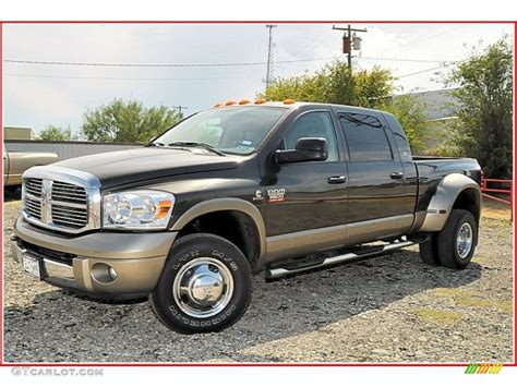 2009 Dark Khaki Pearl Dodge Ram 3500 Laramie Mega Cab 4x4 Dually