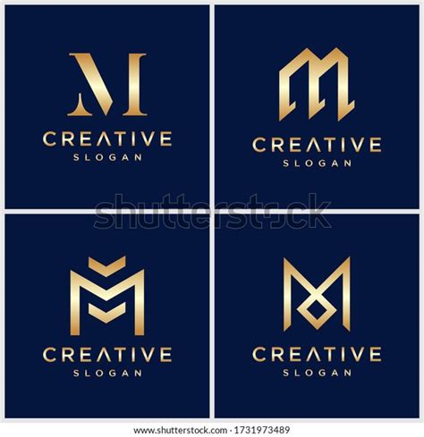 M Letter Gold Logo Design Vector Stock Vector Royalty Free 1731973489