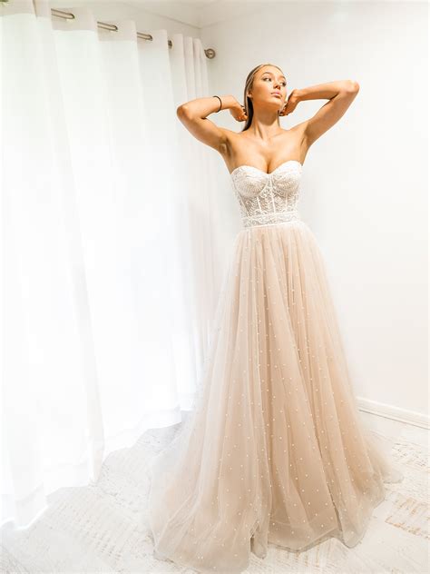 blush tulle bustier corset dress destiny chic