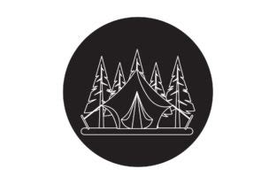 Camping Outdoor White Line Style Graphic By Myplumpystudio Creative