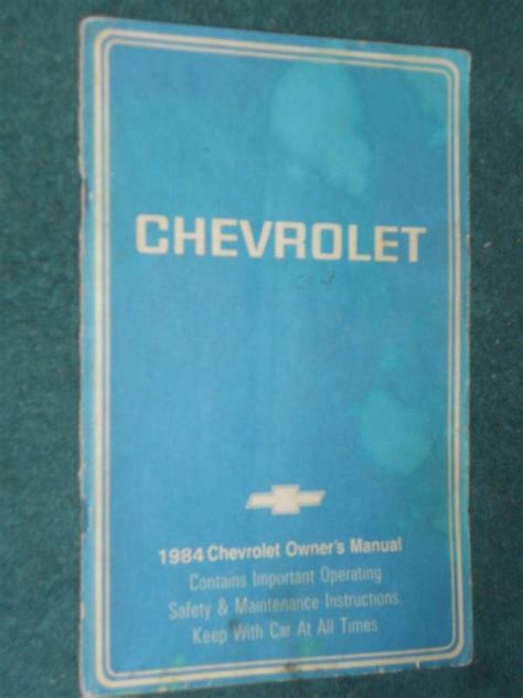 Find 1984 CHEVROLET CAPRICE IMPALA OWNERS MANUAL ORIGINAL GUIDE