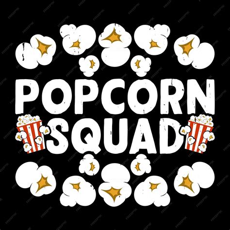 Premium Vector Popcorn Squad Funny Popcorn Cinema Snack Retro Vintage