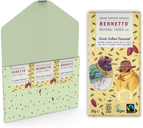 Organic Fairtrade Dark Chocolate With Salted Caramel By Bennetto