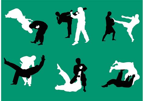 Jiu Jitsu Vector Silhouettes Vector Art At Vecteezy