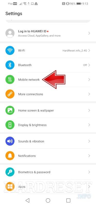 Activar el roaming de datos HUAWEI P40 Pro Mostrar más HardReset info