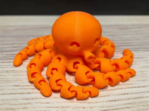 3d Printed Octopus Toy Desk Accessory Articulated Octopus Etsy