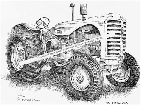 Vintage Massey Harris Model 55 Farm Tractor ~ Artist Signed Print