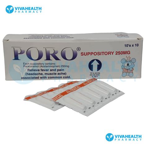 Poro Paracetamol 250mg Suppositories 10s Lazada Singapore