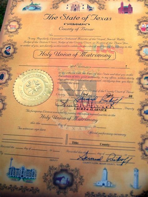 Marriage Certificate Texas Tutoreorg Master Of Documents