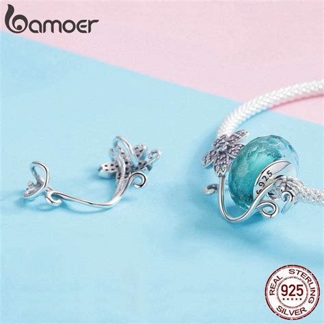 Cheap Bamoer Sterling Silver Crystal Rose Flower Tulip Flower