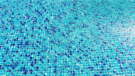 Swimming Pool Surface Top View Caustics Ripple And Flow With Waves