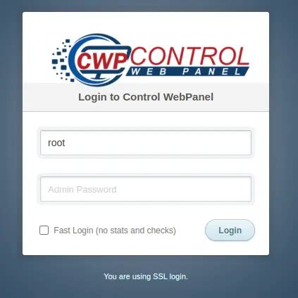 Logging Into Control Web Panel Cwp Inmotion Hosting