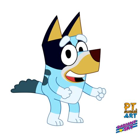 Bluey Heeler Pilot Version Hd Drawing By Platinumshrineart On