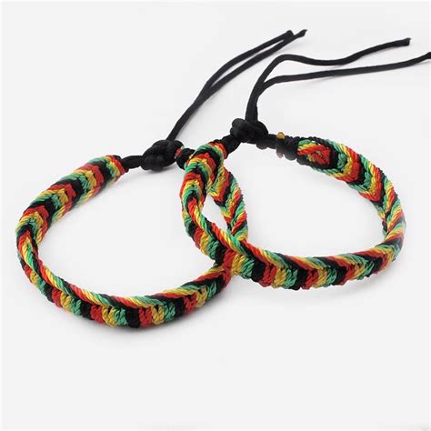 10pcs Mixed Rasta Friendship Bracelet WRISTBAND Cotton Silk Reggae