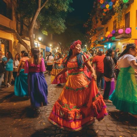 Un Grupo De Personas Baila En Una Calle Con Un Edificio Al Fondo