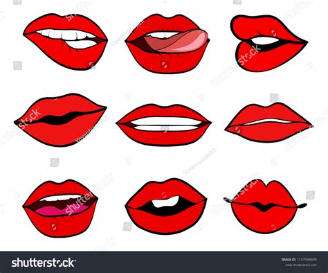 Clipart Funny Cartoon Kisses Lips