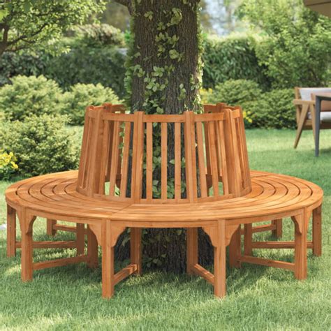 Rosalind Wheeler Round Tree Bench Diameter 208 Cm Solid Wood Eucalyptus Uk