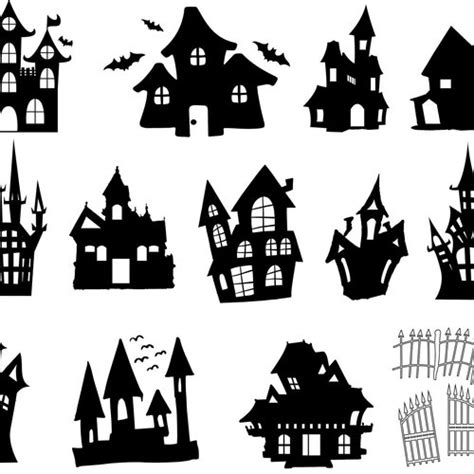 Haunted House Svg Haunted House Clipart Halloween Svg Files Etsy