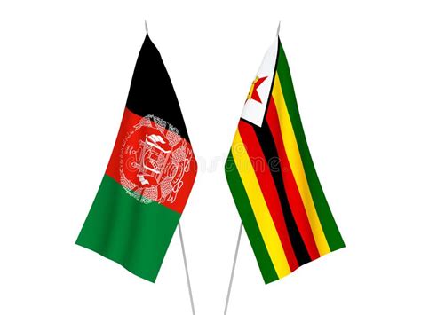 Zimbabwe And Afghanistan Two Half Flags Together Stock Illustration