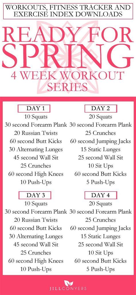 Healthy And Strong 4 Week Workout Series Weekly Workout 4 Week