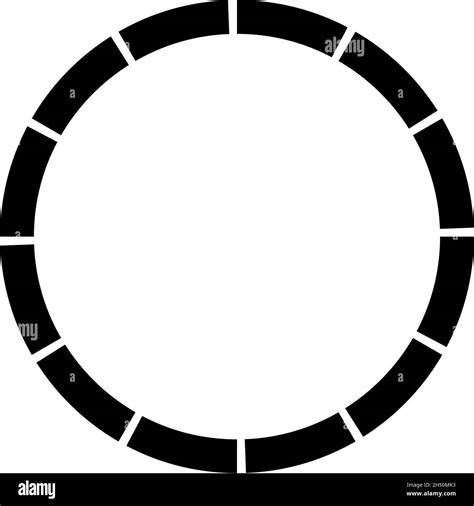 12 Parte Sezione Segmentata Cerchio Linee Tratteggiate Astratte