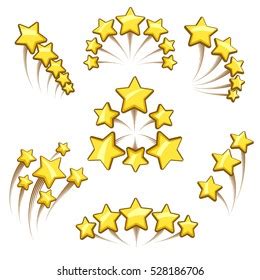 Golden Stars Elements Set Flying Stars Shutterstock