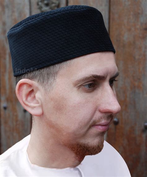 Black Kufi Hat Smooth Textured Velvet Lined Turkish Style Muslim Takke