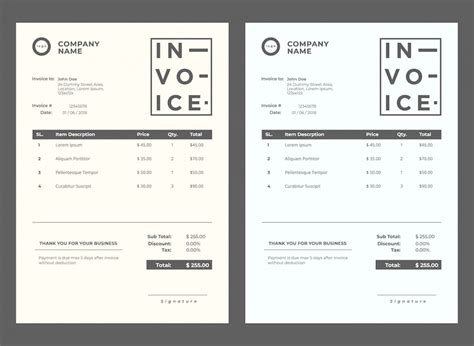 Premium Vector | Modern Invoice minimalist Template