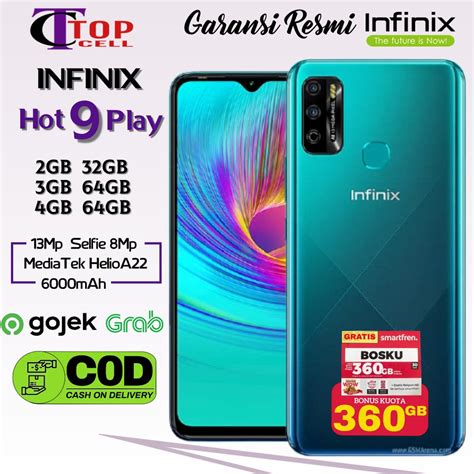 Jual Infinix Hot 9 Play Ram 2gb32gb 3gb64gb 4gb64gb Garansi