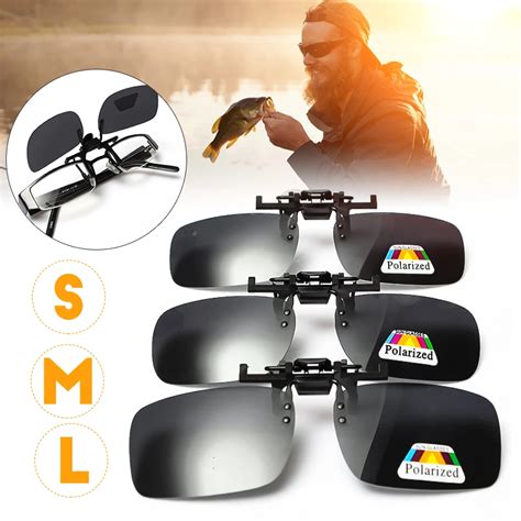 S M L Polarized Clip On Fishing Sunglasses Fishing Eyewear Easy Clip on Fish Sports Glasses Lens ...