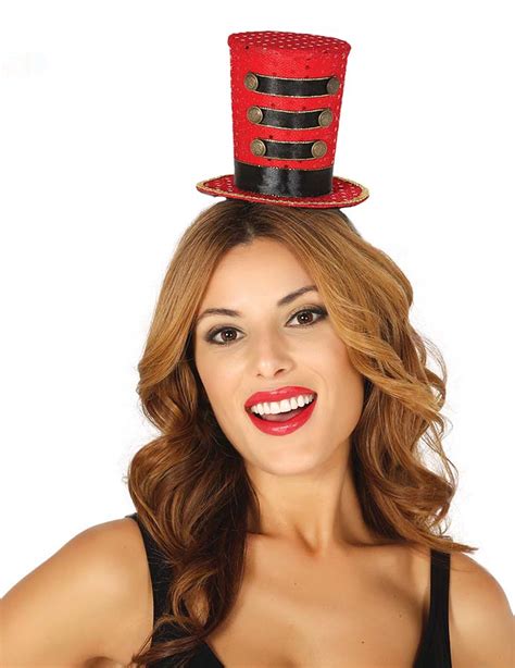 Mini Chapeau Haut De Forme Majorette Rouge Femme Deguise Toi Achat