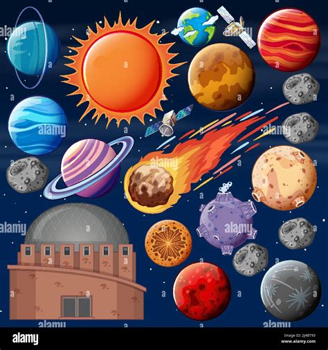 Set of space objects in space illustration Stock Vector Image & Art - Alamy