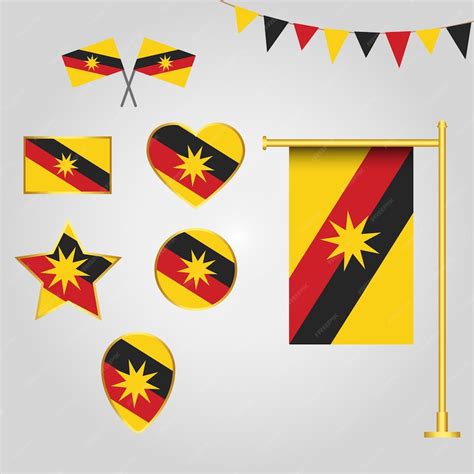 Premium Vector Vector Elements Collection Of Sarawak State Of