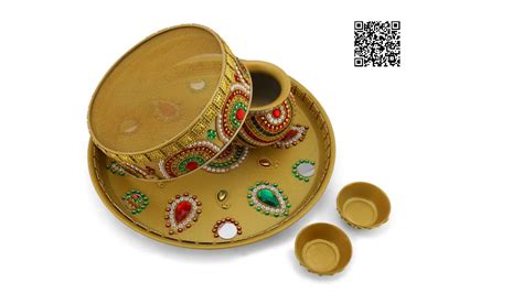 Buy Handicrafts Kundan Pooja Thali Pooja Thali Set Designer For Home