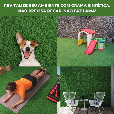 Grama Sintetica Area Externa - Grama Sintética Artificial Decorativa Área Externa com Proteção UV e ...