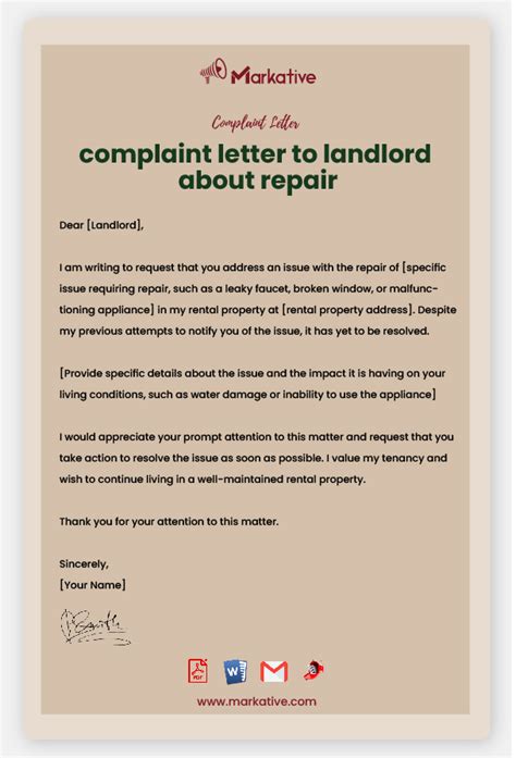 How To Write Appealing Complaint Letter To Landlord [5 Free Samples] Markative