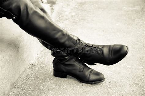 Tall English Riding Boots Stock Photo Image Of Black 49358500